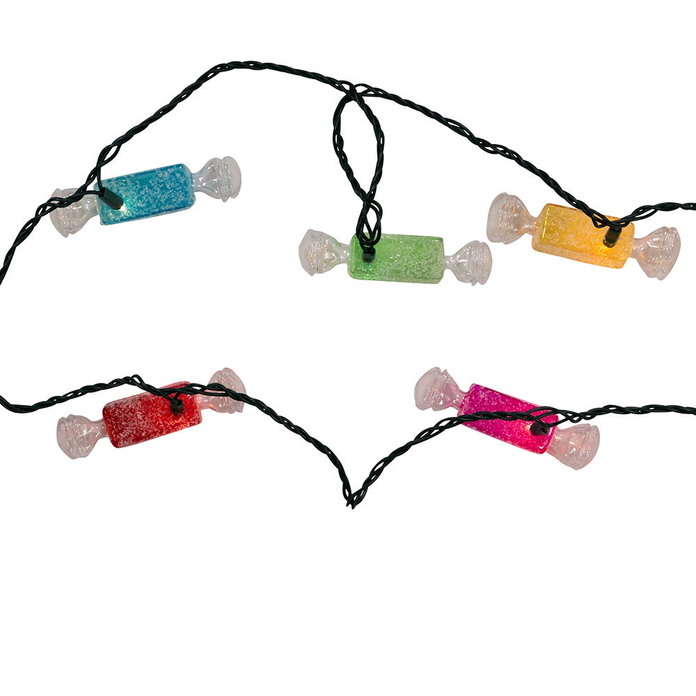 Kurt Adler UL 10-Light Multi-Color Glitter Candies Light Set